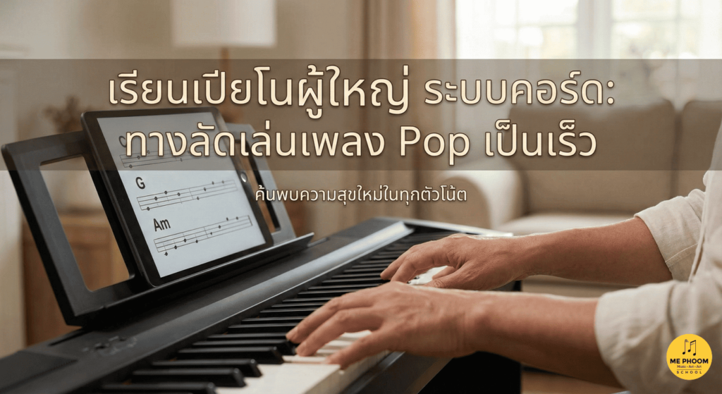 เรียนเปียโนผู้ใหญ่ด้วยระบบคอร์ด ทางลัดเล่นเพลง Pop เป็นเร็ว ไม่ต้องมีพื้นฐานก็เล่นได้ เหมาะสำหรับวัยทำงานที่เวลาน้อย อ่านเทคนิคและวิธีเริ่มต้นที่นี่